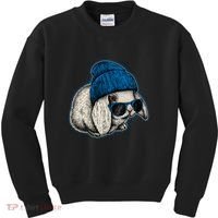 Cute Easter Cool Blue Bunny Rabbit Kids Sweatshirt thumb 0