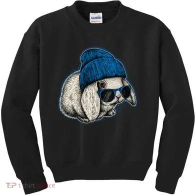 Cute Easter Cool Blue Bunny Rabbit Kids Sweatshirt