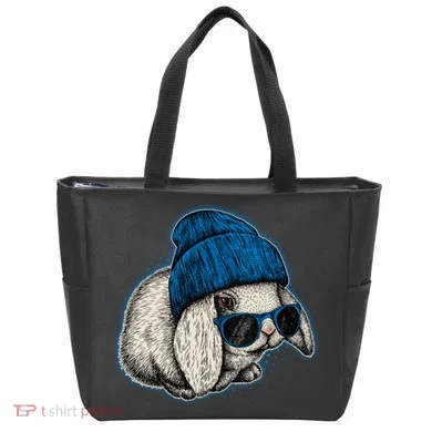 Cute Easter Cool Blue Bunny Rabbit Tote Bag