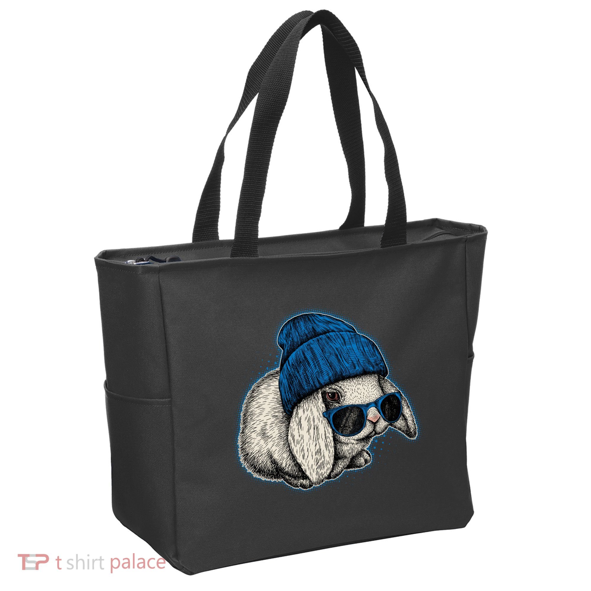 Cute Easter Cool Blue Bunny Rabbit Tote Bag