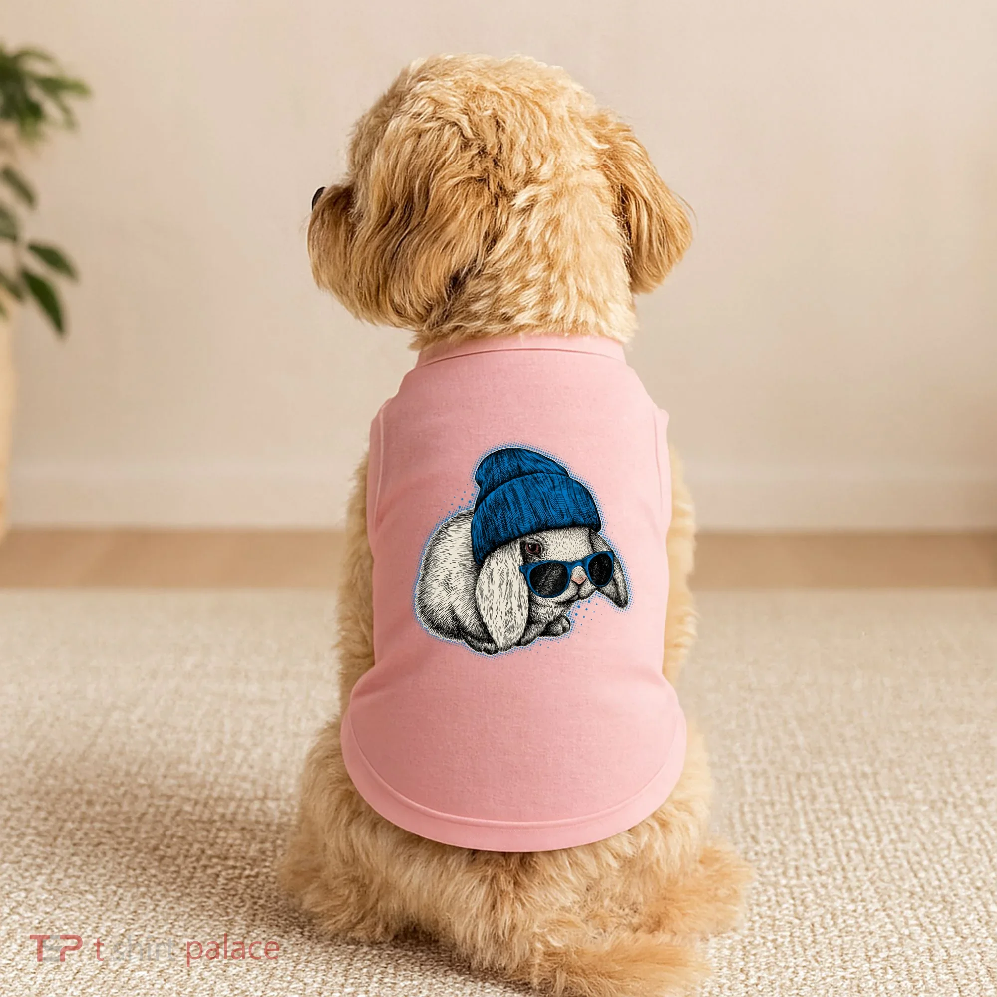 Cute Easter Cool Blue Bunny Rabbit Doggie Tank