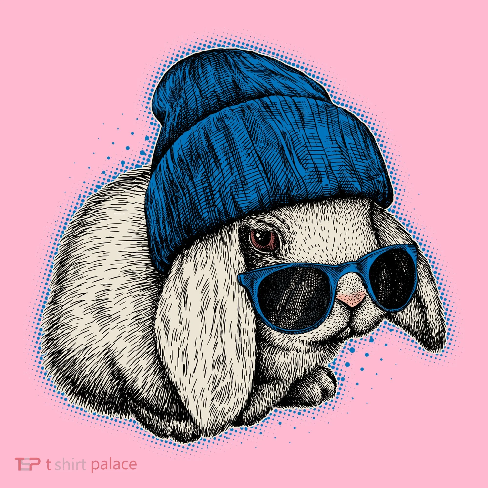 Cute Easter Cool Blue Bunny Rabbit Doggie Tank