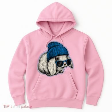 Cute Easter Cool Blue Bunny Rabbit Hoodie