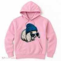Cute Easter Cool Blue Bunny Rabbit Hoodie thumb 0