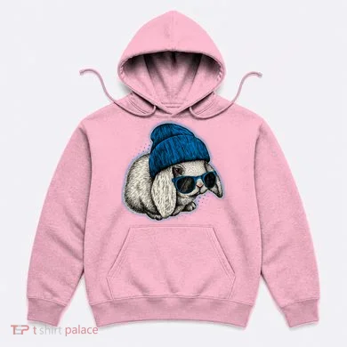 Cute Easter Cool Blue Bunny Rabbit Hoodie