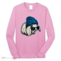 Cute Easter Cool Blue Bunny Rabbit Long Sleeve Shirt thumb 0