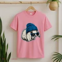 Cute Easter Cool Blue Bunny Rabbit T-Shirt thumb 2