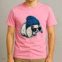 Cute Easter Cool Blue Bunny Rabbit T-Shirt thumb 3