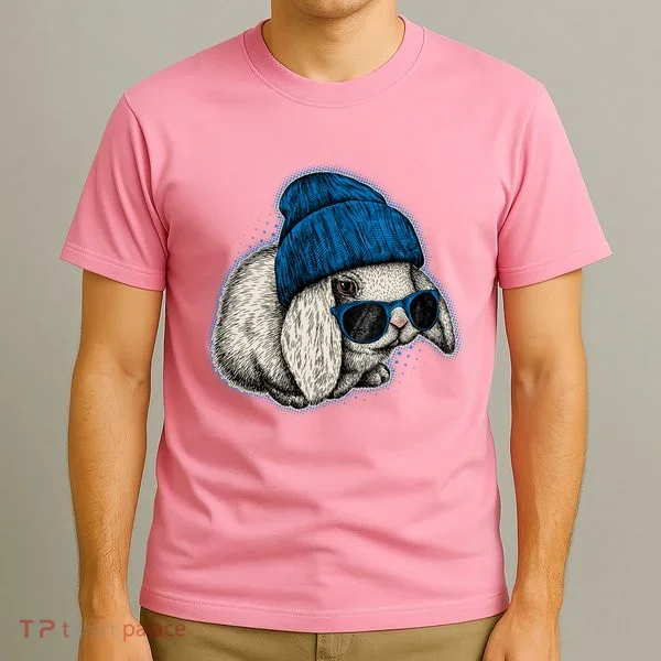 Cute Easter Cool Blue Bunny Rabbit T-Shirt