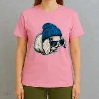 Cute Easter Cool Blue Bunny Rabbit T-Shirt thumb 4