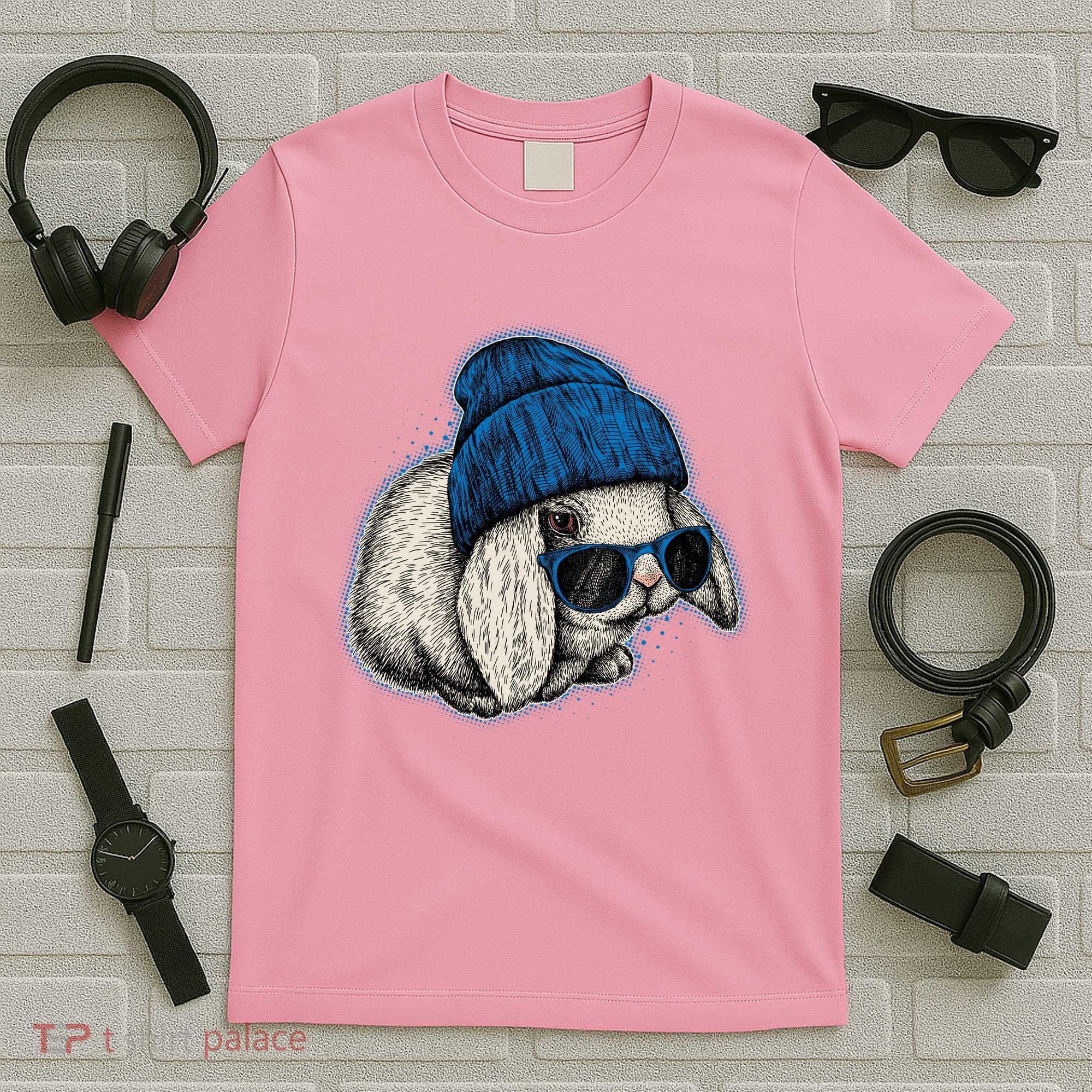 Cute Easter Cool Blue Bunny Rabbit T-Shirt