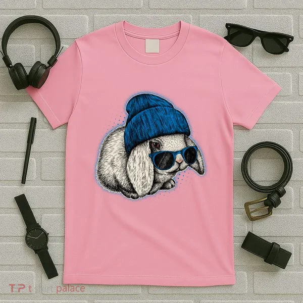 Cute Easter Cool Blue Bunny Rabbit T-Shirt