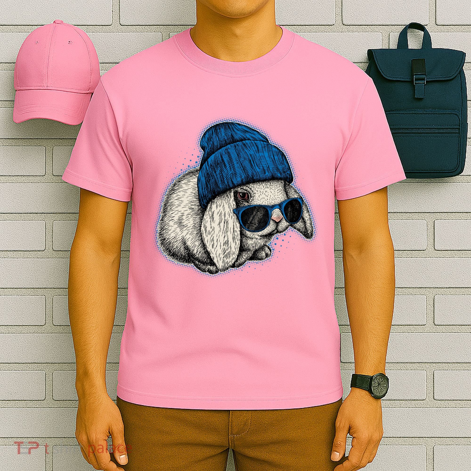 Cute Easter Cool Blue Bunny Rabbit T-Shirt