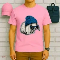 Cute Easter Cool Blue Bunny Rabbit T-Shirt thumb 6