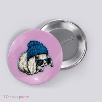 Cute Easter Cool Blue Bunny Rabbit Button
