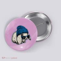 Cute Easter Cool Blue Bunny Rabbit Button thumb 0