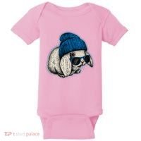 Cute Easter Cool Blue Bunny Rabbit Baby Bodysuit thumb 0