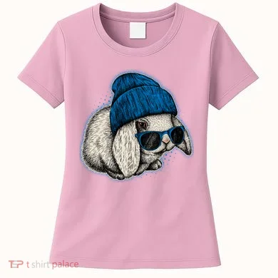 Cute Easter Cool Blue Bunny Rabbit Women's T-Shirt