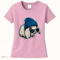 Cute Easter Cool Blue Bunny Rabbit Women's T-Shirt thumb 0