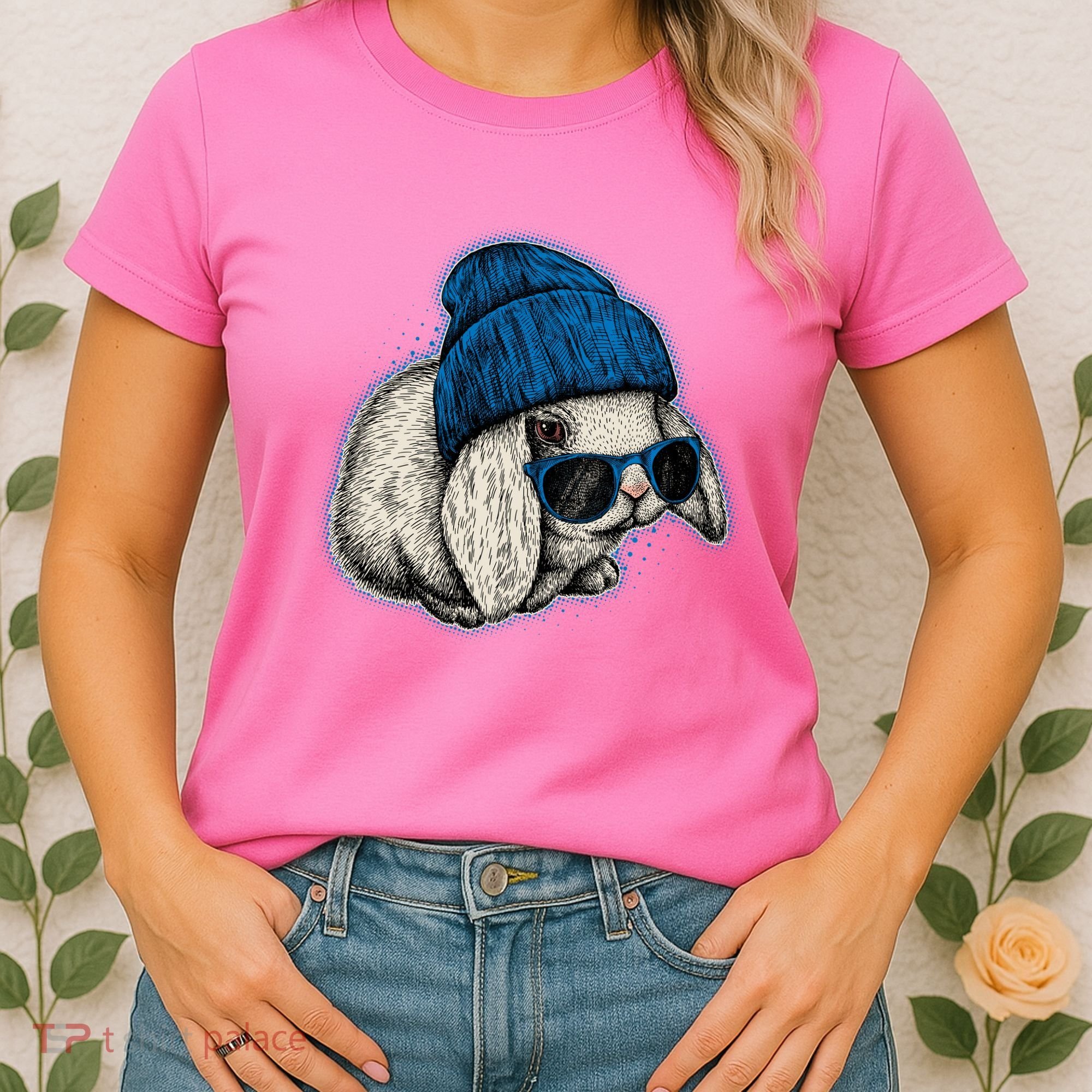 Cute Easter Cool Blue Bunny Rabbit Women's T-Shirt