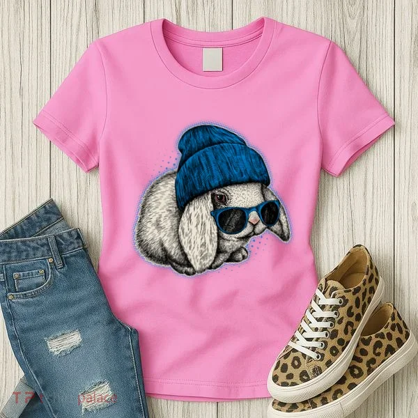 Cute Easter Cool Blue Bunny Rabbit Women's T-Shirt