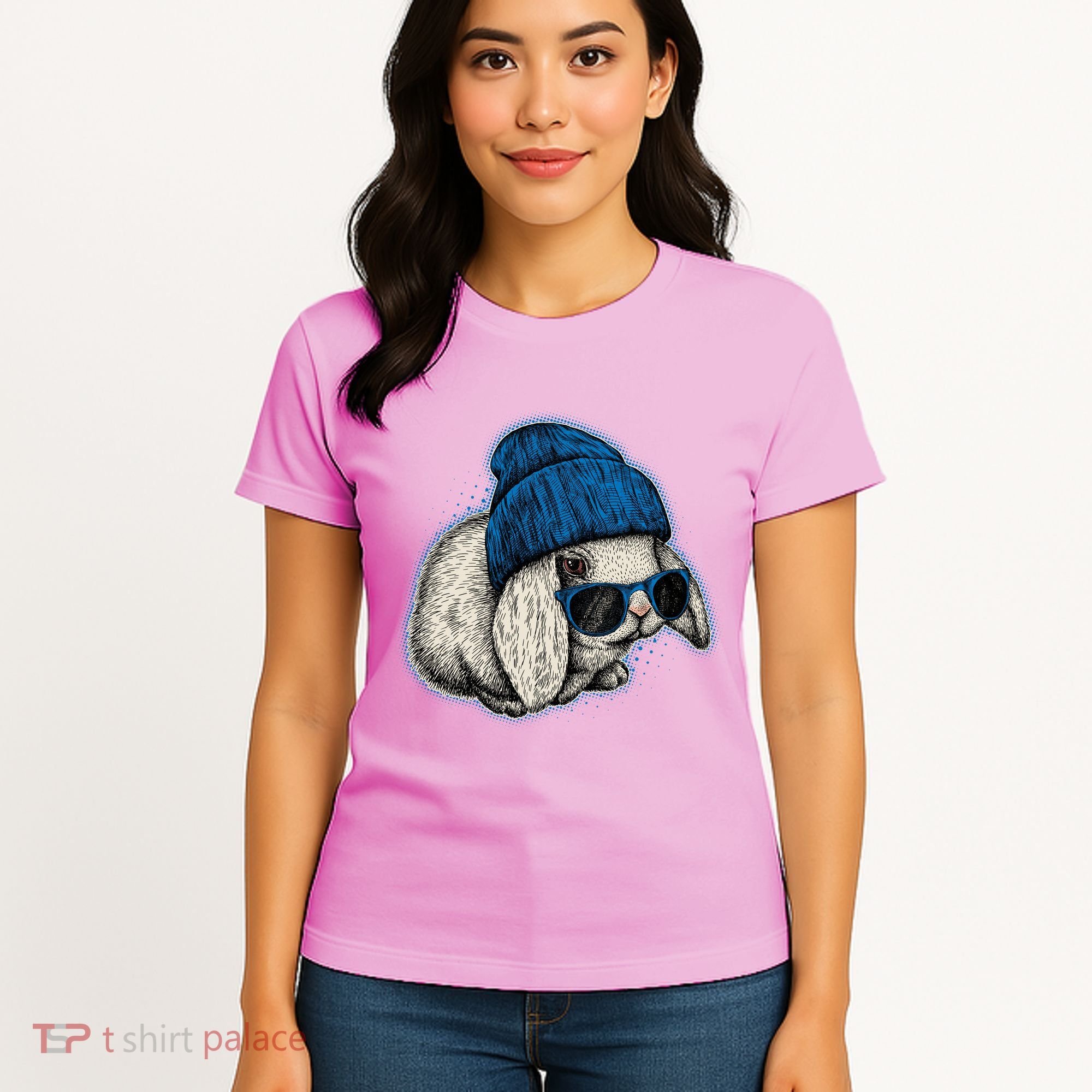 Cute Easter Cool Blue Bunny Rabbit Women's T-Shirt