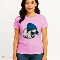 Cute Easter Cool Blue Bunny Rabbit Women's T-Shirt thumb 4