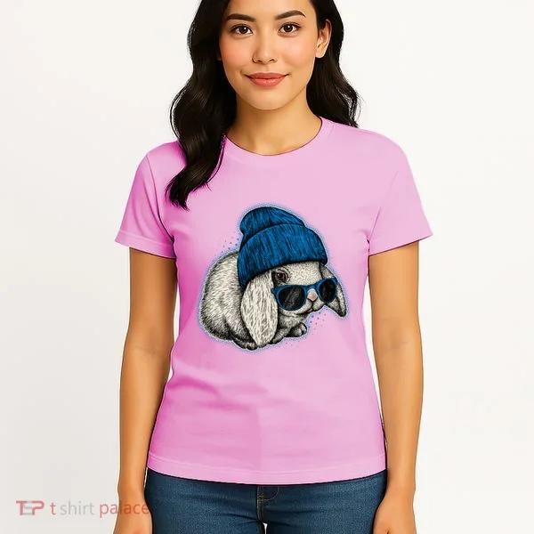 Cute Easter Cool Blue Bunny Rabbit Women's T-Shirt