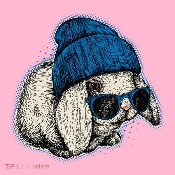 Cute Easter Cool Blue Bunny Rabbit Women's T-Shirt