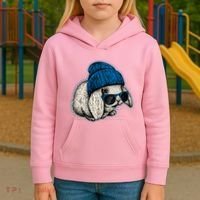 Cute Easter Cool Blue Bunny Rabbit Kids Hoodie thumb 3