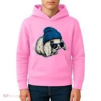 Cute Easter Cool Blue Bunny Rabbit Kids Hoodie thumb 4