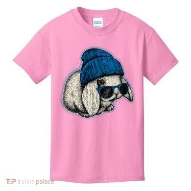 Cute Easter Cool Blue Bunny Rabbit Kids T-Shirt