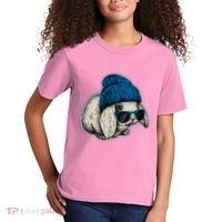 Cute Easter Cool Blue Bunny Rabbit Kids T-Shirt thumb 2