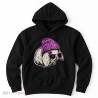 Cute Easter Cool Pink Bunny Rabbit Hoodie thumb 0