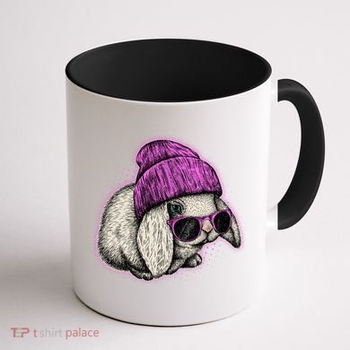 Cute Easter Cool Pink Bunny Rabbit Coffee Mug back