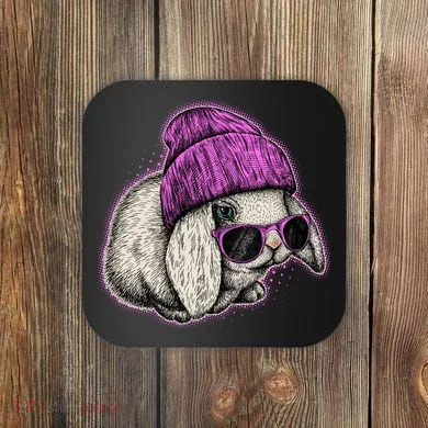Cute Easter Cool Pink Bunny Rabbit Coaster