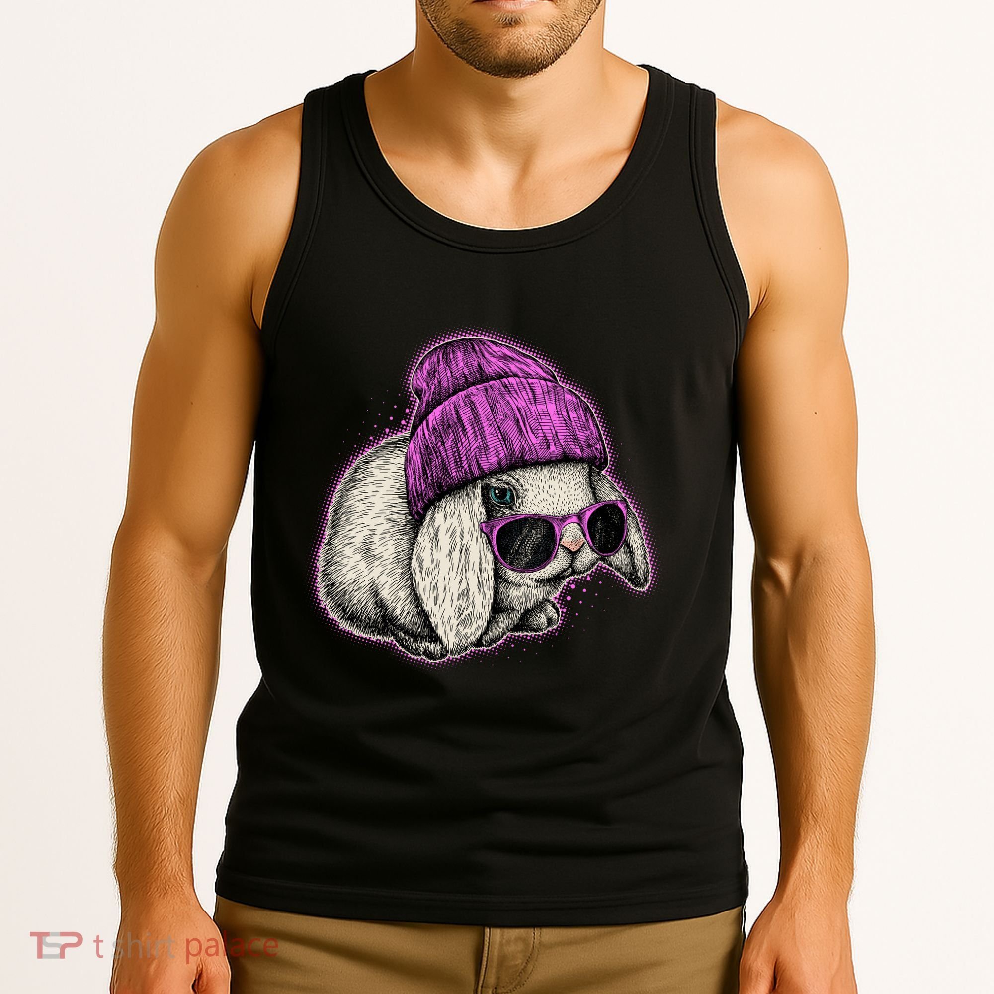 Cute Easter Cool Pink Bunny Rabbit Tank Top