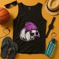 Cute Easter Cool Pink Bunny Rabbit Tank Top thumb 4