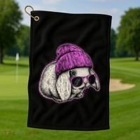 Cute Easter Cool Pink Bunny Rabbit Golf Towel thumb 1