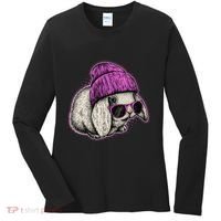 Cute Easter Cool Pink Bunny Rabbit Women's Long Sleeve Shirt thumb 0