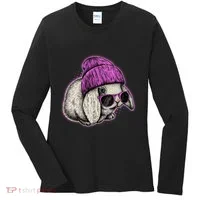 Cute Easter Cool Pink Bunny Rabbit Women's Long Sleeve Shirt thumb 0