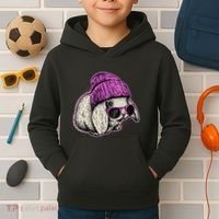 Cute Easter Cool Pink Bunny Rabbit Kids Hoodie thumb 2