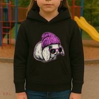 Cute Easter Cool Pink Bunny Rabbit Kids Hoodie thumb 3