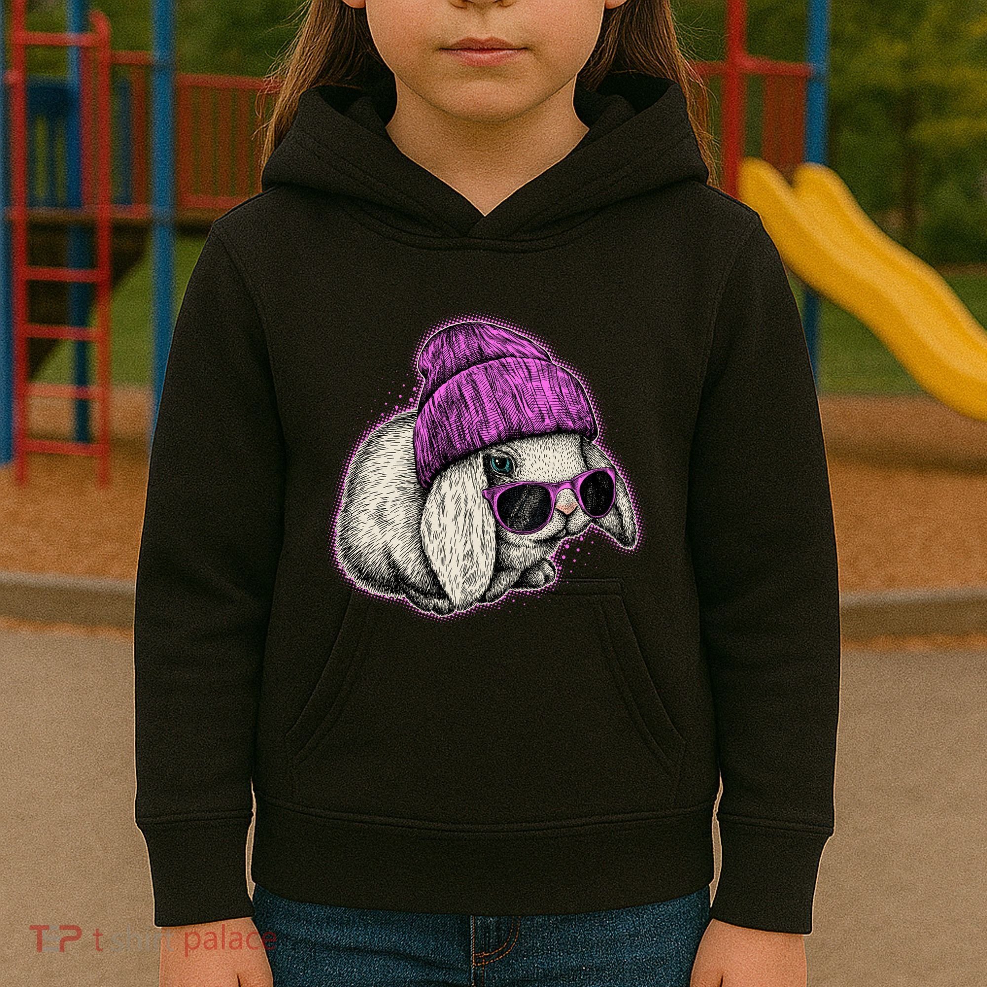 Cute Easter Cool Pink Bunny Rabbit Kids Hoodie