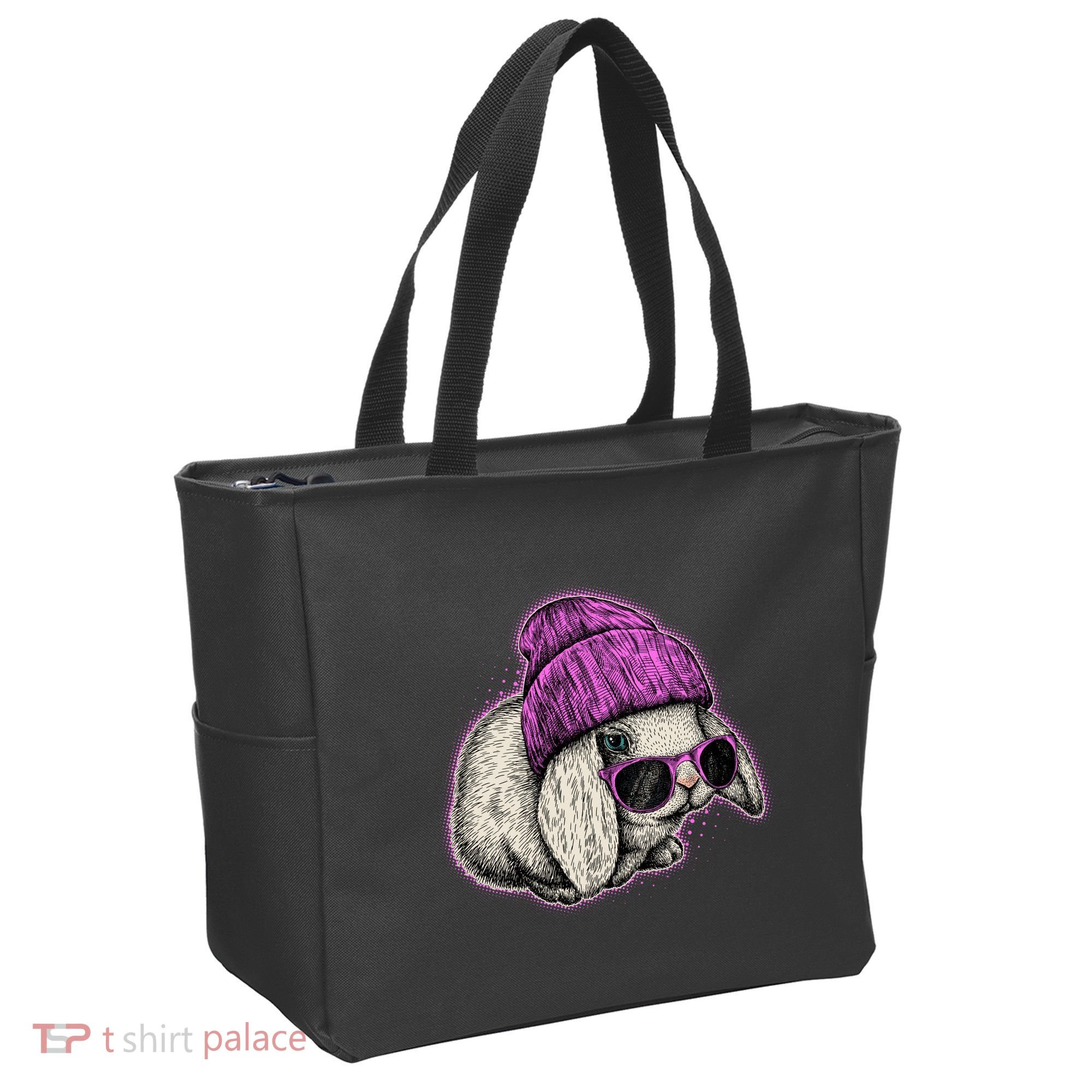 Cute Easter Cool Pink Bunny Rabbit Tote Bag