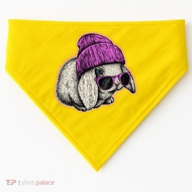 Cute Easter Cool Pink Bunny Rabbit USA-Made Doggie Bandana
