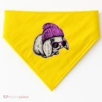 Cute Easter Cool Pink Bunny Rabbit USA-Made Doggie Bandana thumb 0