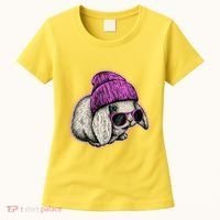 Cute Easter Cool Pink Bunny Rabbit Women's T-Shirt thumb 0