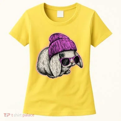 Cute Easter Cool Pink Bunny Rabbit Women's T-Shirt