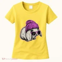Cute Easter Cool Pink Bunny Rabbit Women's T-Shirt thumb 0